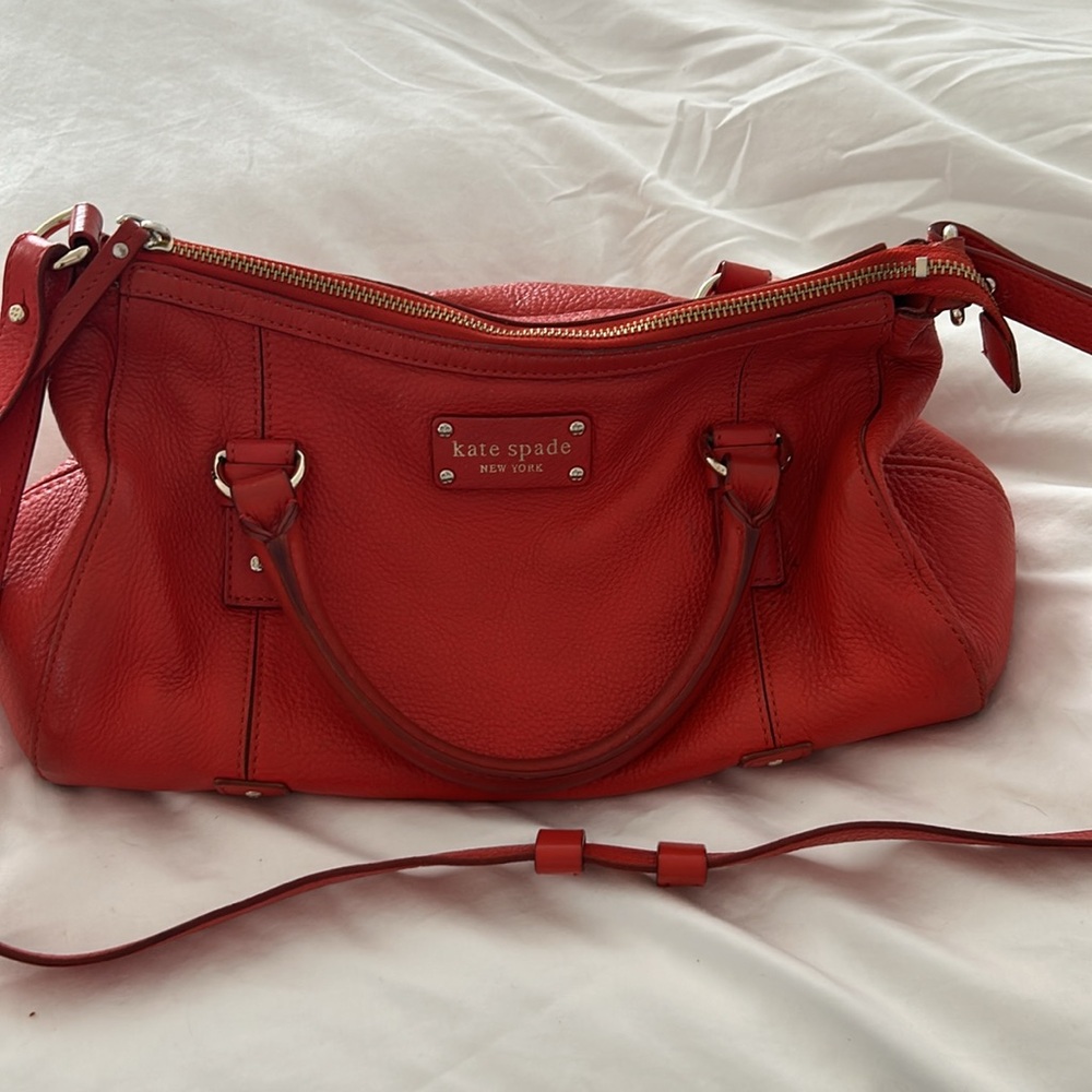Kate Spade Red Satchel with Glossy Finish